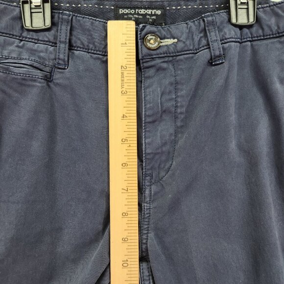 Paco Rabanne Comfort Cotton Pants Size 32X32 Mens Comfort Chinos Blue - Picture 4 of 14